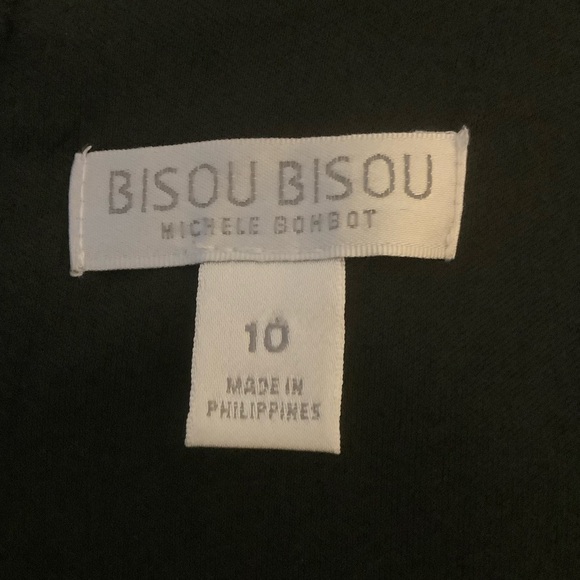 BISOU BISOU BLACK & WHITE PATTERNED SLEEVELESS MIDI DRESS/ Size 10 - Picture 10 of 11